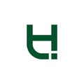 letters hti simple lines geometric green logo vector Royalty Free Stock Photo