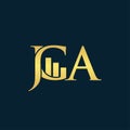 Letters JGA logo icon, vector template Royalty Free Stock Photo