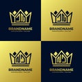 Letters JN and NJ Home King Logo Set, suitable for business with JN or NJ initials