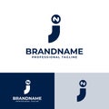 Letters JN or NJ Monogram Logo, suitable for business with JN or NJ initials
