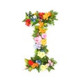 Letters of leaves and flowers Royalty Free Stock Photo