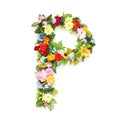 Letters of leaves and flowers Royalty Free Stock Photo
