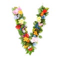 Letters of leaves and flowers Royalty Free Stock Photo
