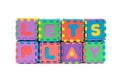 Letters of lets play made by alphabet jigsaw puzzle