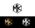 MK letters linked with hexagon shape logo