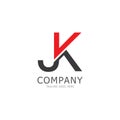 letters logo jk kj j and k icon vector