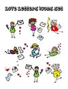 Letters of love icons set Royalty Free Stock Photo
