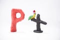 Letters made from Play Clay with some visualizations Royalty Free Stock Photo