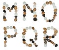 Letters made of stones Royalty Free Stock Photo