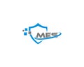 Letters MES Logo With Shield Style Creative Design Concept.