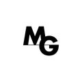 Letters mg simple linked logo vector Royalty Free Stock Photo