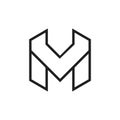 Letters mv geometric line art logo Royalty Free Stock Photo