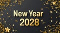 letters New year 2028 laid on flat background with high angle view, celebration concept