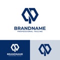 Letters NI or NP, QP Monogram Logo, suitable for business with NI, IN, NP, PN, QP, PQ initials