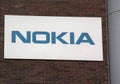 Letters Nokia on a wall in Amsterdam Royalty Free Stock Photo