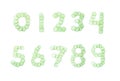 Letters and numbers alphabet of cucumbers