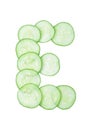 Letters and numbers alphabet of cucumbers