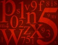 Letters and Numbers Mix Royalty Free Stock Photo