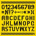 Letters And Numbers Painted Stencils Royalty Free Stock Photo