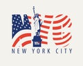 The letters NYC with the image of american flag Royalty Free Stock Photo