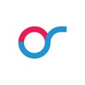 Letters os linked logo vector
