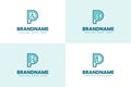Letters PDA PDF PDH PDI Monogram Logo Set, for brand with DAP DFP DHP DIP initials Royalty Free Stock Photo