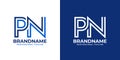 Letters PN Line Monogram Logo, suitable for business with PN or NP initials