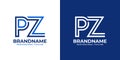 Letters PZ Line Monogram Logo, suitable for business with PZ or ZP initials