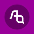 Letters A and Q ligature. Monogram logo with two letters in line style Royalty Free Stock Photo