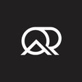 Letters qr or ar simple geometric line logo Royalty Free Stock Photo