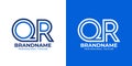 Letters QR Line Monogram Logo, suitable for business with QR or RQ initials