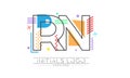 Letters R and N. Merging of two letters. Initials logo or abbreviation symbol. Vector illustration for creative design and