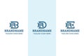 Letters RB RD RE Monogram Logo Set, for BR DR ER initials Royalty Free Stock Photo