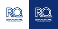 Letters RQ Line Monogram Logo, suitable for business with RQ or QR initials