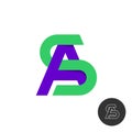 Letters A and S monogram logo. Color type signs SA or AS. Royalty Free Stock Photo