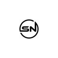 Letters SN Circle Globe World Earth Logo Royalty Free Stock Photo