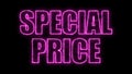 Letters of Special price text on black, 3d rendering background, computer generating for trading