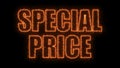 Letters of Special price text on black, 3d rendering background, computer generating for trading