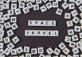 Letters spelling out space travel Royalty Free Stock Photo