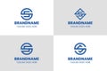 Letters SS Monogram Logo Set, suitable for any business with SS initials Royalty Free Stock Photo