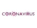 Letters with stuck viruses, word coronavirus