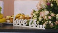 The letters on the table wedding Royalty Free Stock Photo