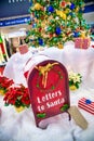 Letters to Santa box in the snow. Christmas concept