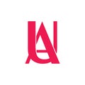 Letters ua linked simple logo vector