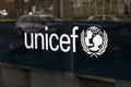 Letters Unicef on the Dutch Headquarter Royalty Free Stock Photo