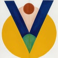 Letters V and O in a piece of "Klint AF" style typeface art inspired by Hilma AF Klint