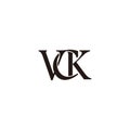 letters vck linked simple elegant logo vector Royalty Free Stock Photo
