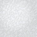 Letters on white surface