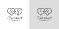 Letters XY and YX Wedding Love Logo, for couples with X and Y initials