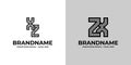 Letters XZ and ZX Dot Monogram Logo, Suitable for business with XZ or ZX initials